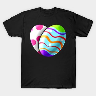 Two Colorful Easter Eggs Forming A Heart. Happy Easter T-Shirt